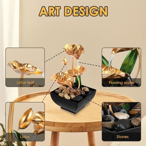 Mini USB Powered Tabletop Waterfall Fountain for Relaxation and Meditation