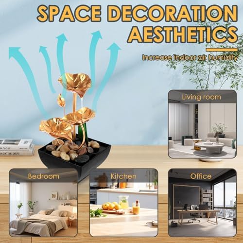 Mini USB Powered Tabletop Waterfall Fountain for Relaxation and Meditation