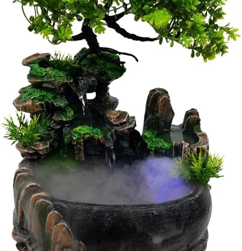 LOYALHEARTDY Atomizing Rockery Water Fountain with LED Light