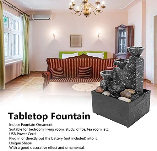 Cocoarm Tabletop Fountain with Stone and LED Light