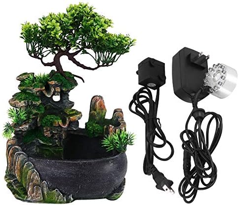 Stress Relief Indoor Fountain with Rockery and Plant