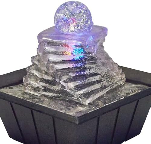 Serene Indoor Water Fountain with LED Light for Relaxation