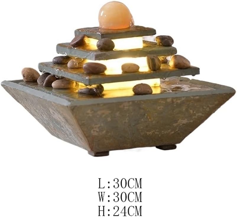 Elegant Square Ceramic Marble Desktop Water Fountain