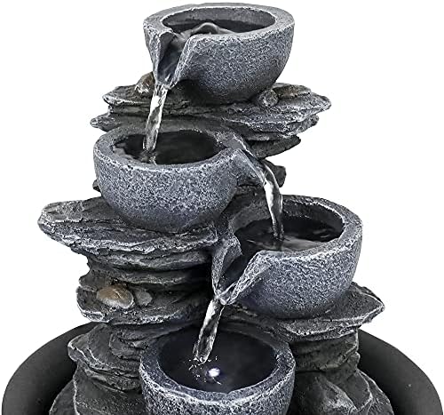 106 Inch Rock Water Fountain with LED Light for Home Office