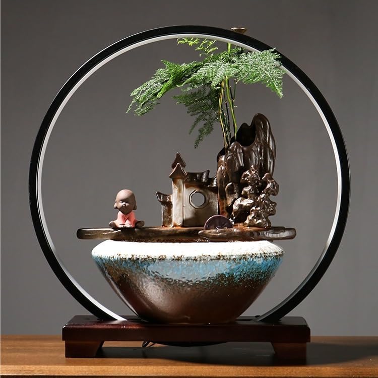AQWASYUTER Indoor Tabletop Water Fountain Decor