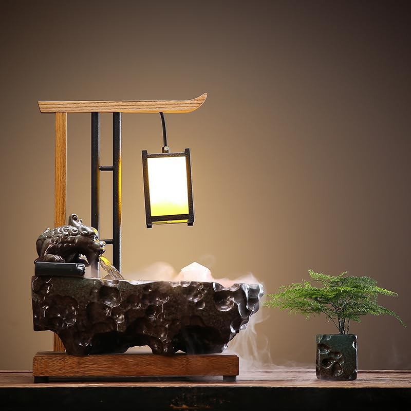 Modern Indoor Ceramic Tabletop Fountain for Home Office Decor