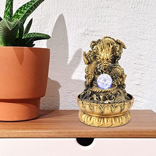 FOKH Tabletop Fountain with LED Light and Waterfall Sound