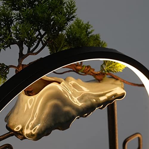 Hanmorfarbi Tabletop Fountain with LED Light Loop and Mist