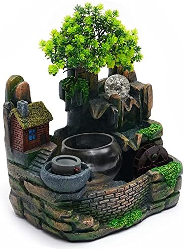 Stress Relief Desktop Fountain with LED Light and Mist