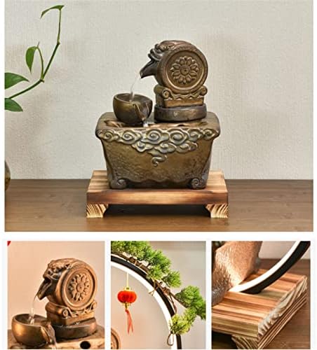Charmful Ceramic Tabletop Fountain with LED Light