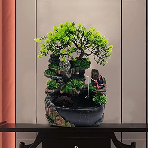 Ageanbri Tabletop Fountain with LED Light and Waterfall