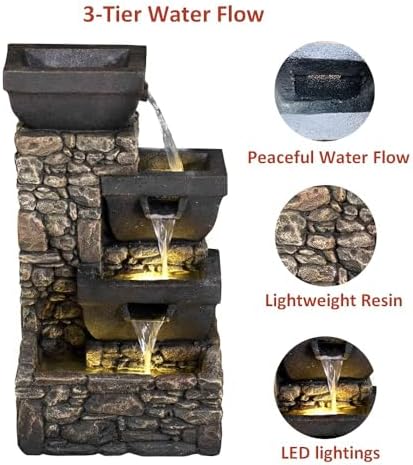 Labyrinth Wall Fountain with Light and Pump