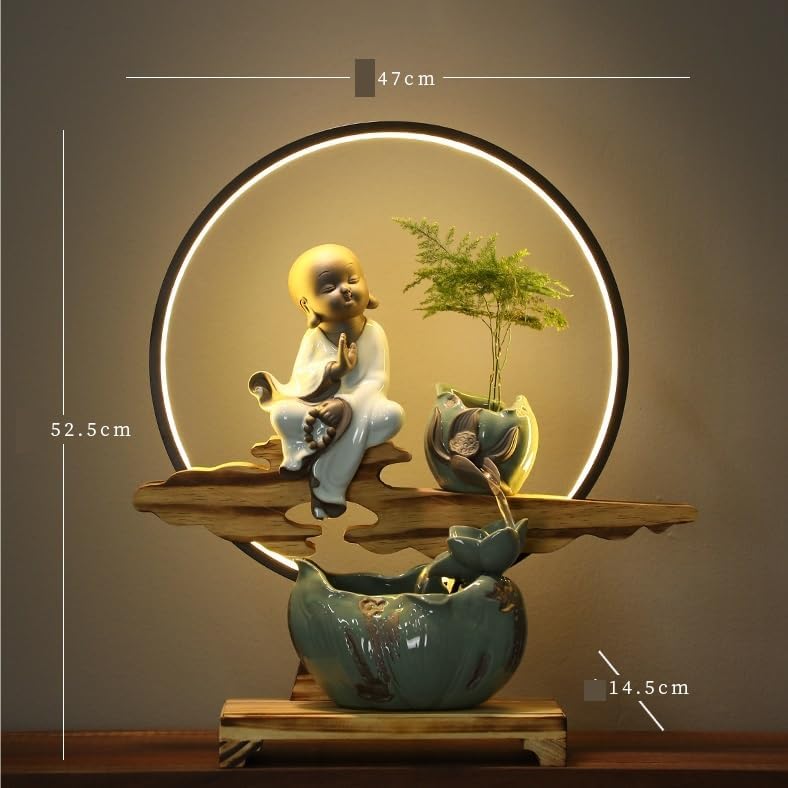 Indoor Fountain Tabletop Water Feature for Office and Home Decor