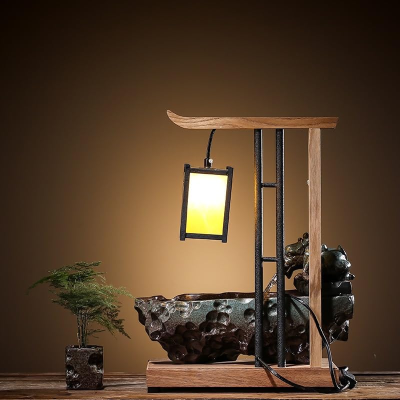 Modern Indoor Ceramic Tabletop Fountain for Home Office Decor