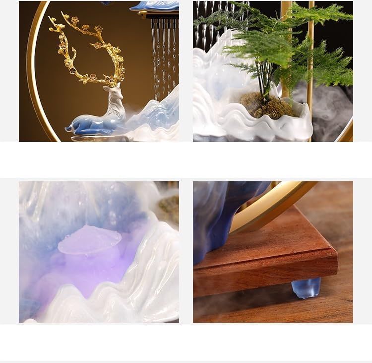 Ceramic Tabletop Fountain with Water Flow and Zen Design
