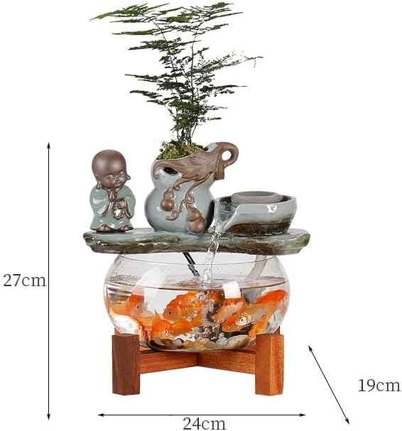 Indoor Fountain Tabletop Water Feature for Home Office and Living Room