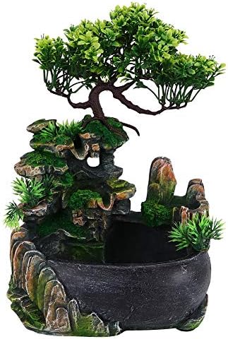 Stress Relief Indoor Fountain with Rockery and Plant