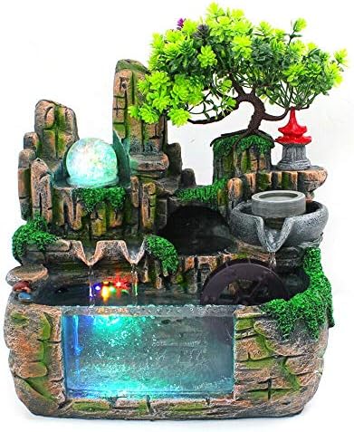 1181x787x1181inch Tabletop Water Fountain with LED Lights and Rolling Bubble Balls