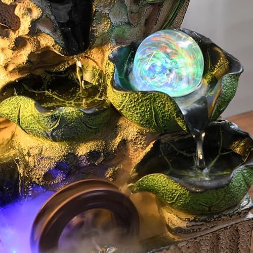 Elegant Indoor Desktop Water Fountain with Lotus Leaf Design