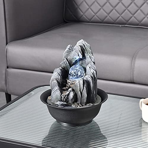XRXwuf689 Desktop Water Fountain with Rotatable Ball for Zen Relaxation