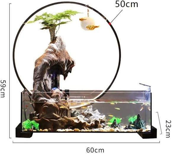 Indoor Water Fountain with Goldfish and Light Ring