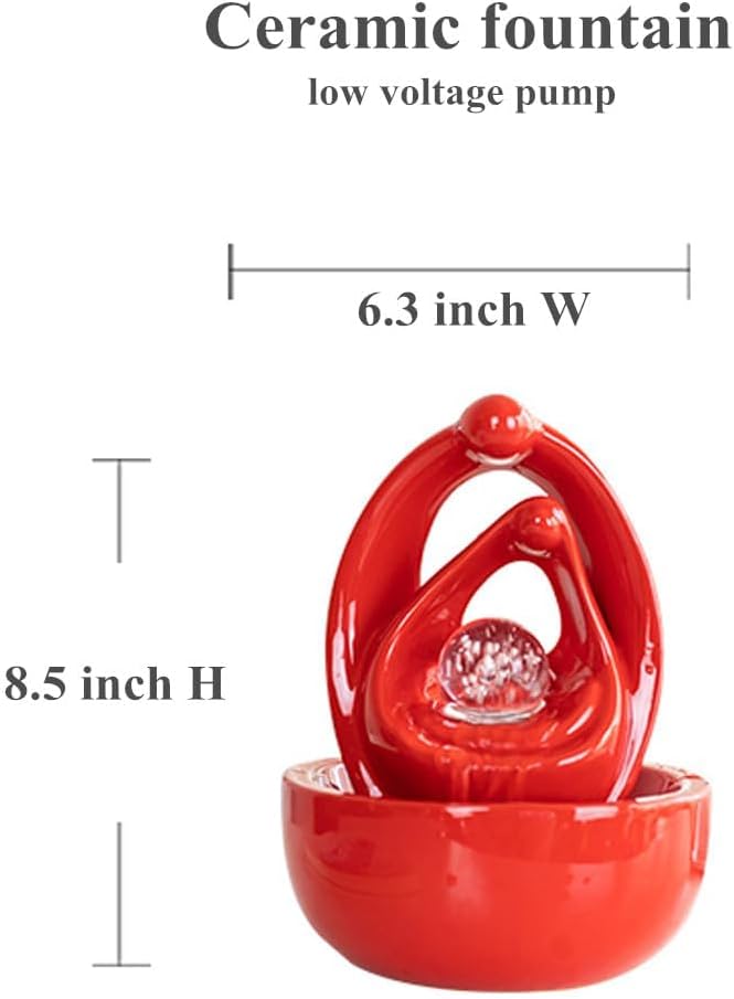 Ceramic Tabletop Fountain for Indoor and Outdoor Home Decor