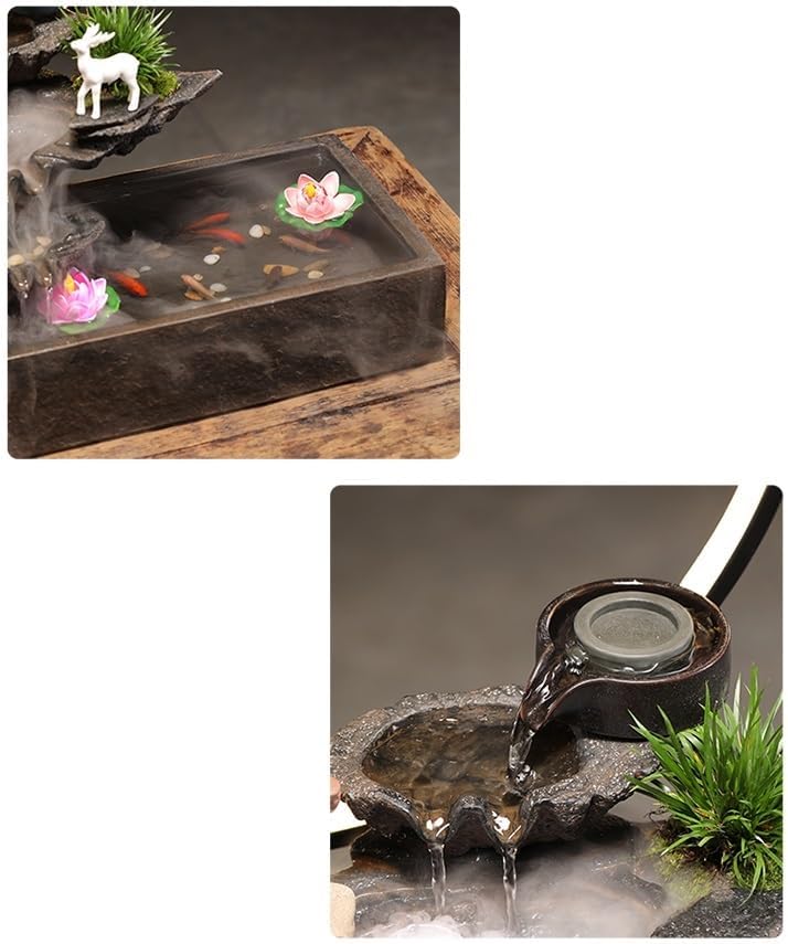AQWASYUTER Indoor Water Fountain Decor with Circulating Waterfall