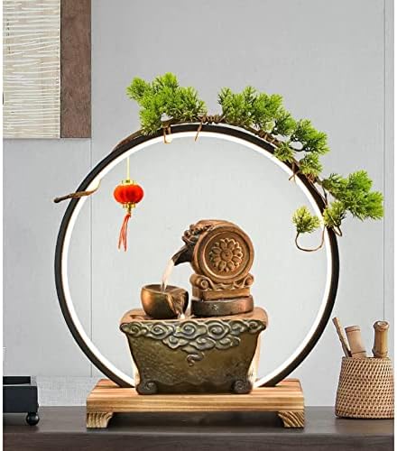 Charmful Ceramic Tabletop Fountain with LED Light