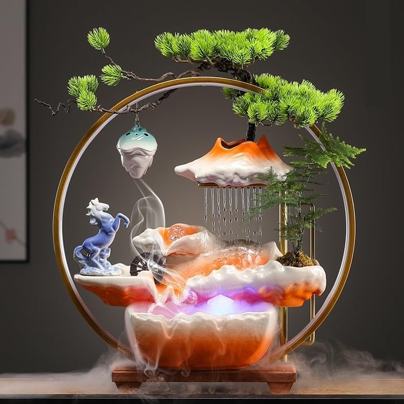 Water Fountains Indoor Chinese Style Self-Circulating Decor