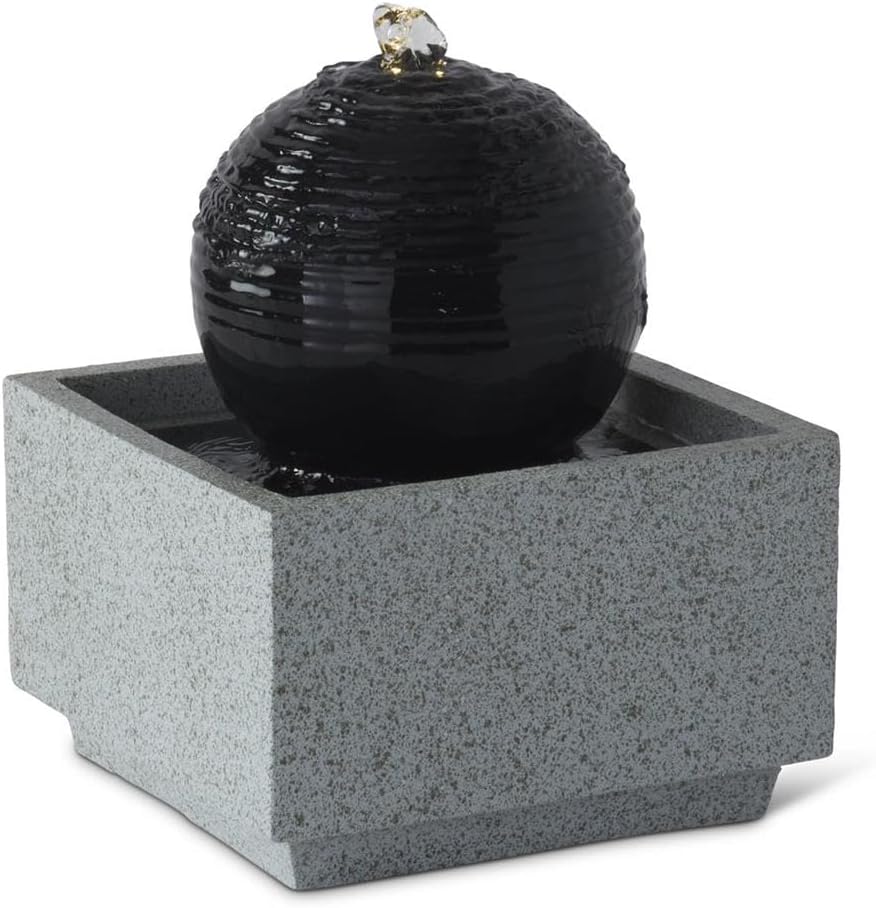 KK Interiors Gray Black Resin Tabletop Fountain 1025 Inch