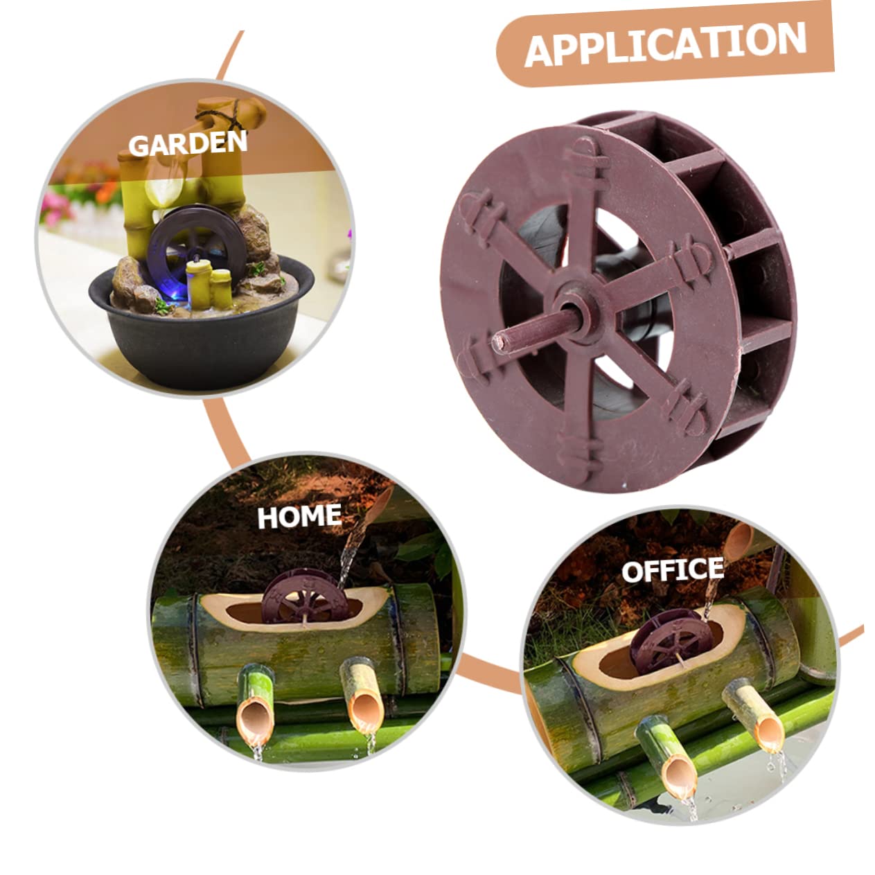 Homoyoyo 2pcs Miniature Water Fountain Wheels Decor