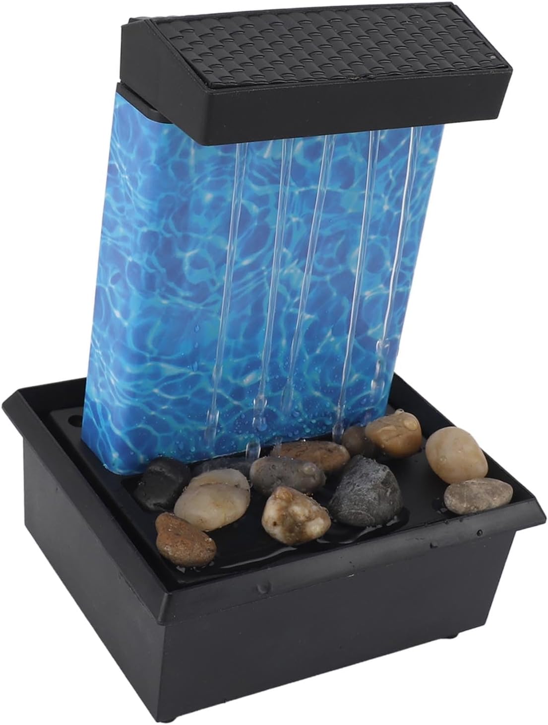 Indoor LED Waterfall Tabletop Fountain with River Rocks