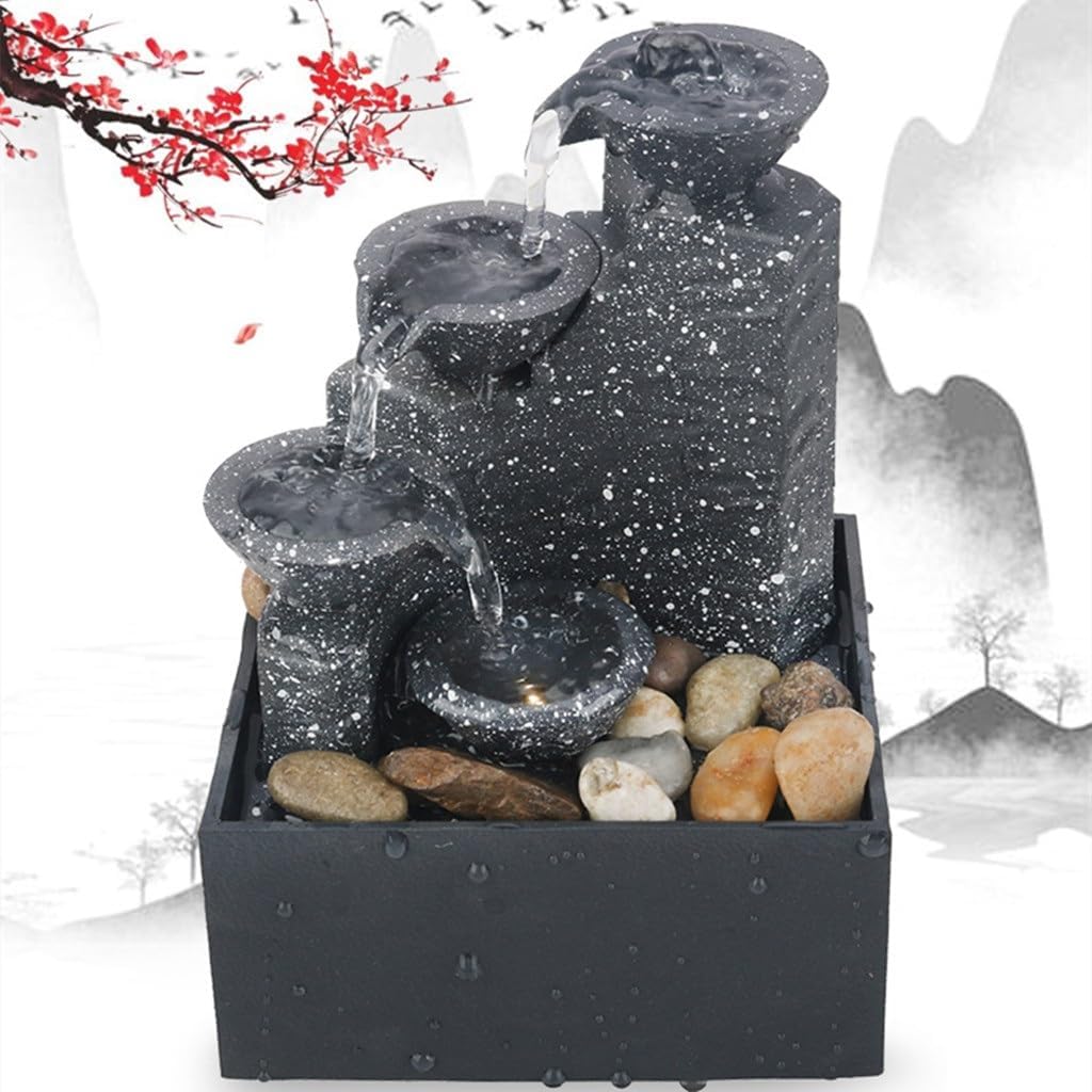 Modern Tabletop Fountain with Zen Decor