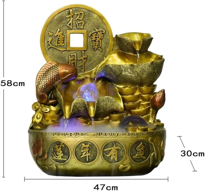 Large Tabletop Fountain Indoor Feng Shui Decor for Home and Office