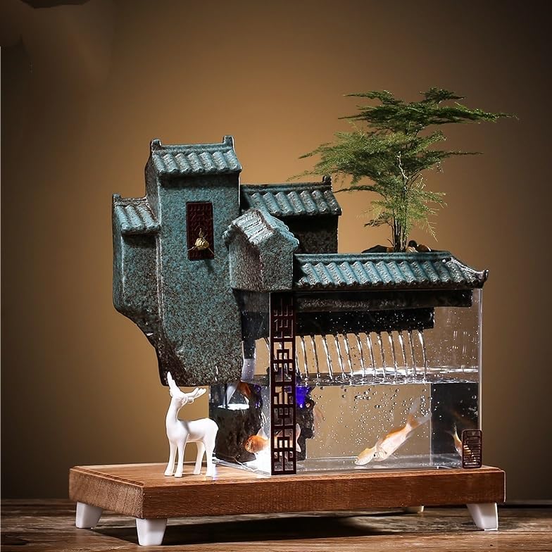 Indoor Fountain Tabletop Ceramic Humidifier Decor