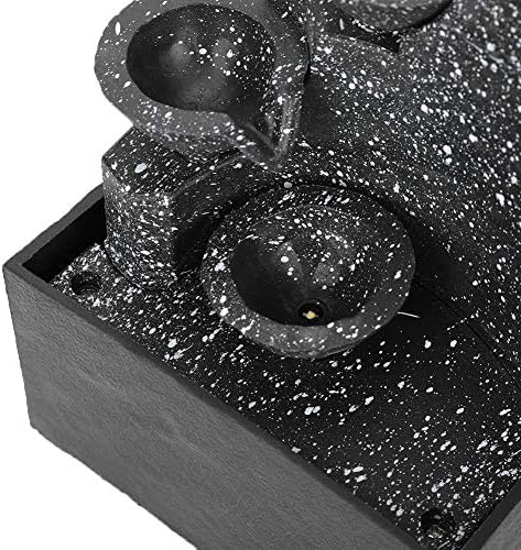 Tabletop Fountain with LED Lights and Stones for Indoor Office Decor