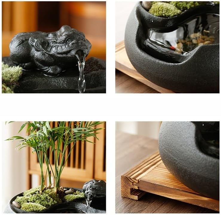 AQWASYUTER Indoor Tabletop Fountain Zen Waterfall Decor