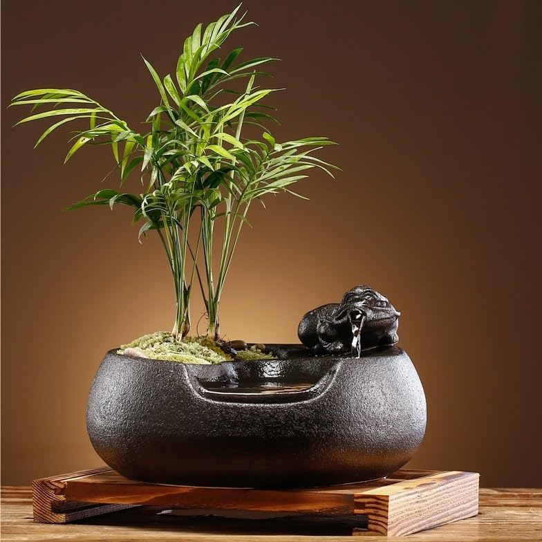 AQWASYUTER Indoor Tabletop Fountain Zen Waterfall Decor