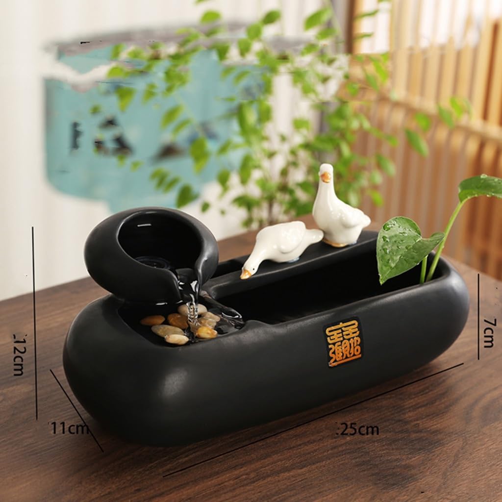 Ceramic Flowing Water Ornament for Desktop Living Room