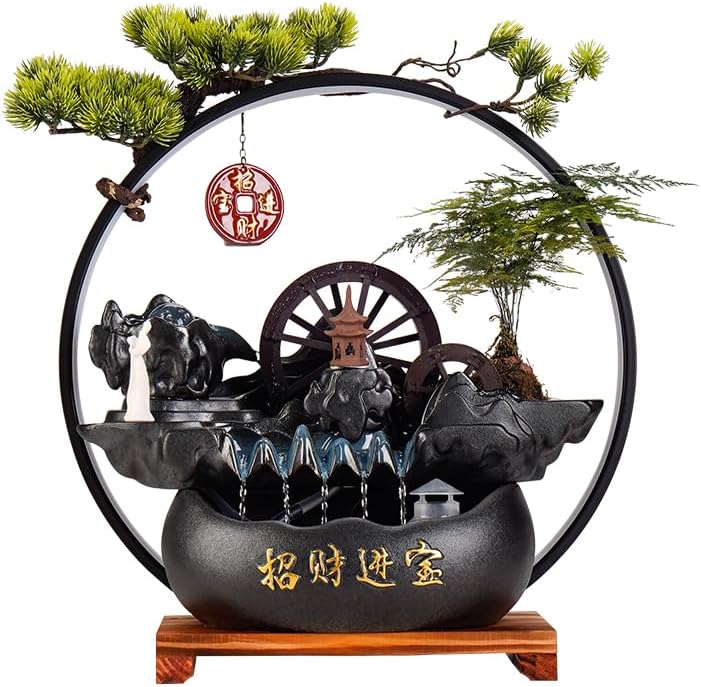 Indoor Water Fountain Decor for Home Office Zen Style