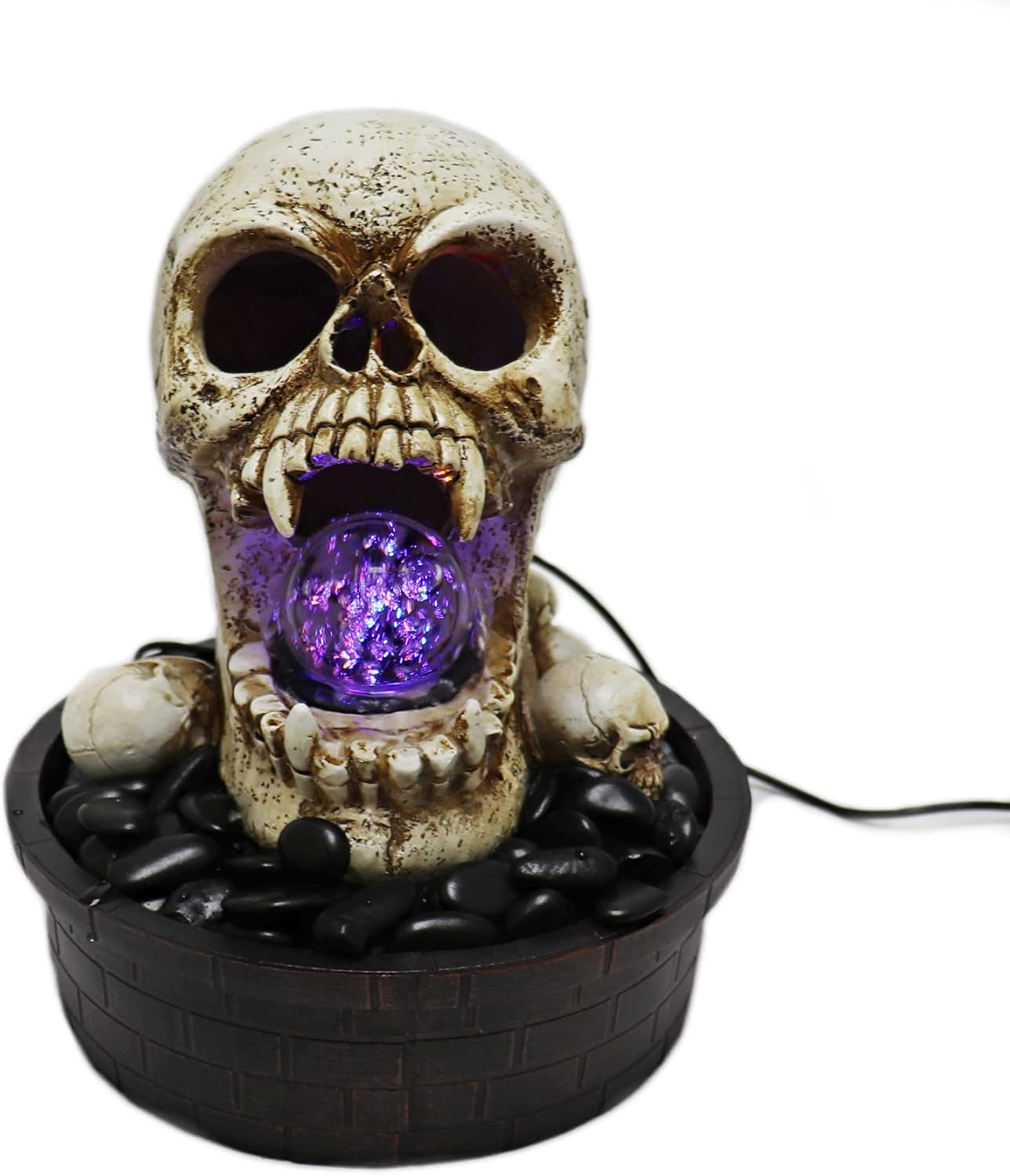 Custom Pro Tabletop Halloween Devil Skull Fountain with Rotating Orb