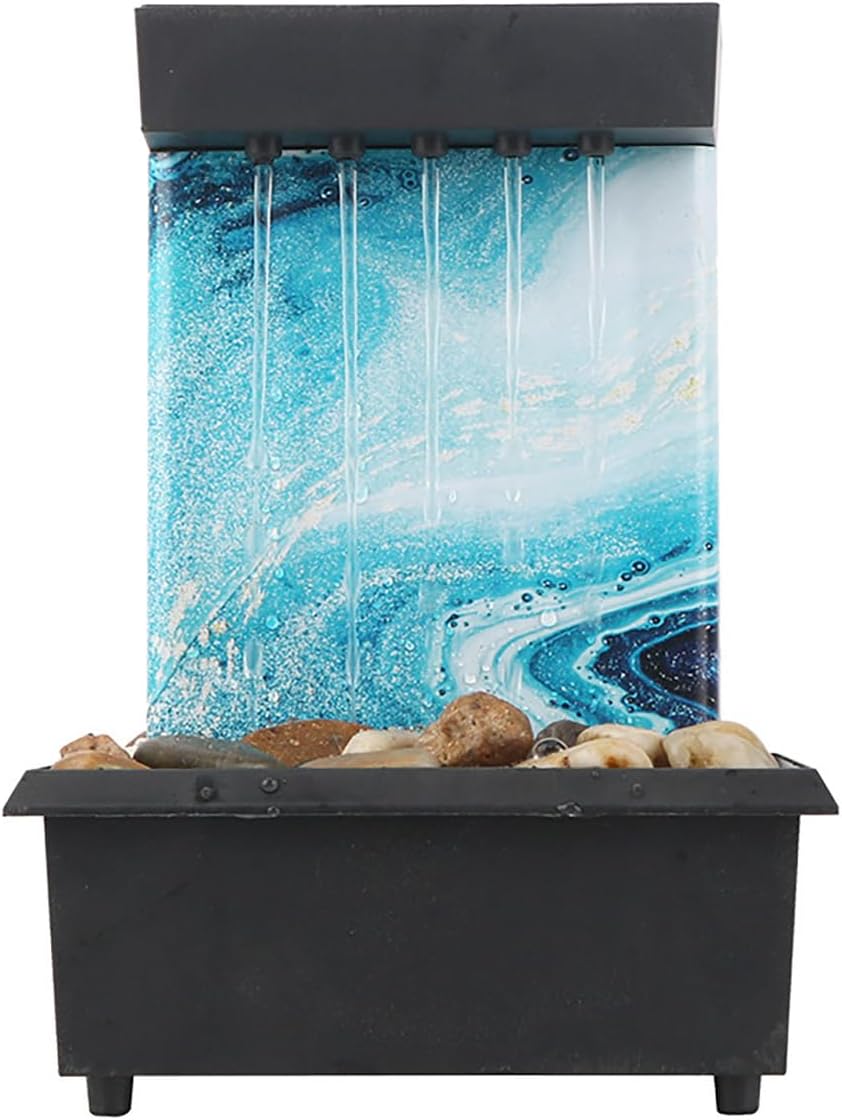 Vintage Indoor Water Fountain with LED Light Miniature Sculpture