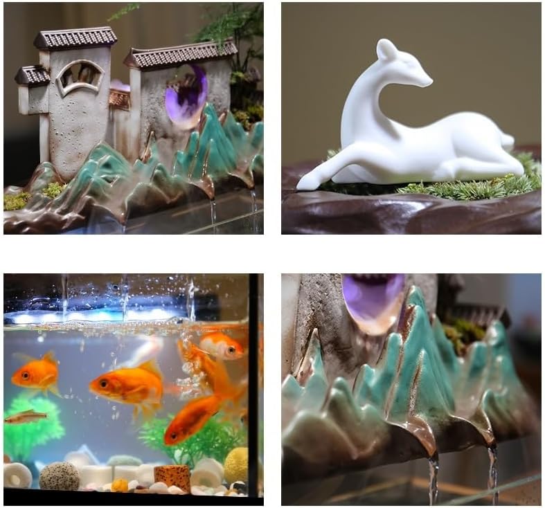 Water Fountains Indoor Fish Tank Decor Living Room Zen Waterfall
