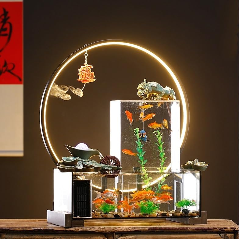 Modern Indoor Tabletop Water Fountain for Home Office Decor