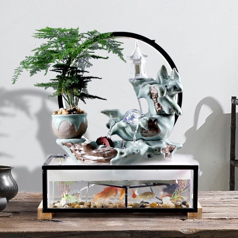 Indoor Fountain Tabletop Humidifier Decor Lamp