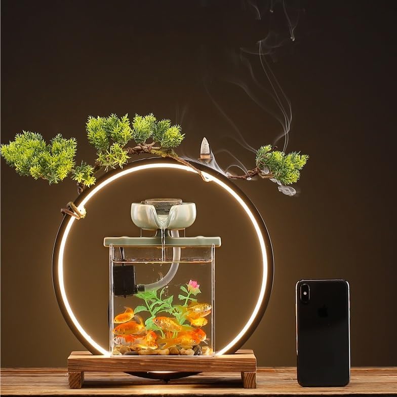 Indoor Tabletop Fountain with Flowing Water Decor