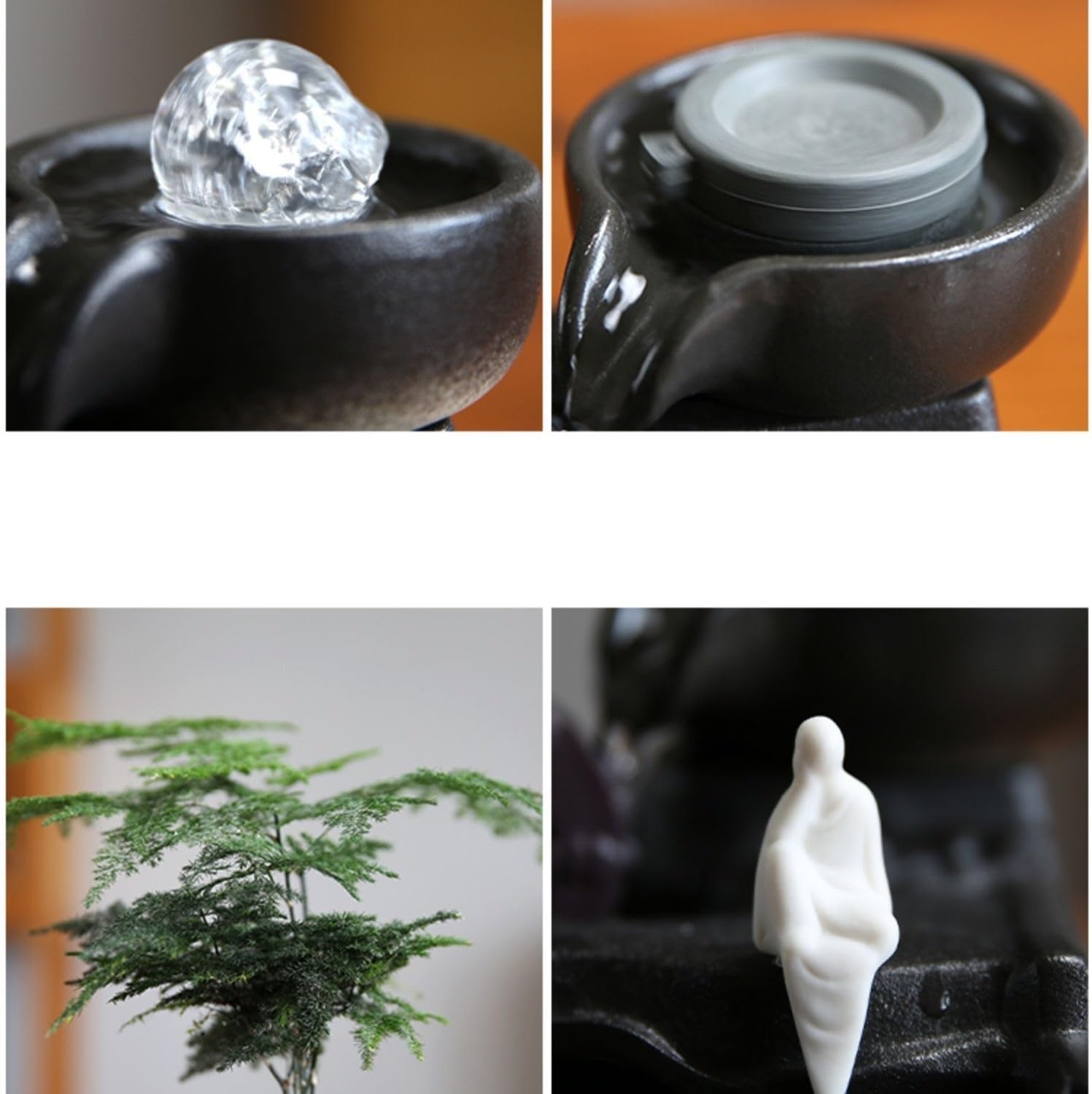 Zen Water Fountain Indoor Desktop Decor Stone Waterfall