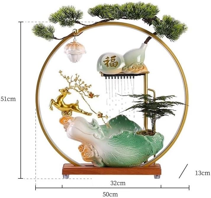AQWASYUTER Water Fountain Indoor Decor Zen Desktop Fountain with Lucky Elements