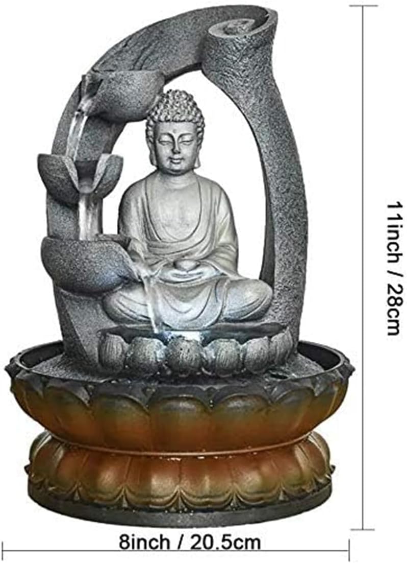 Buddha Tabletop Waterfall Fountain for Meditation and Relaxation