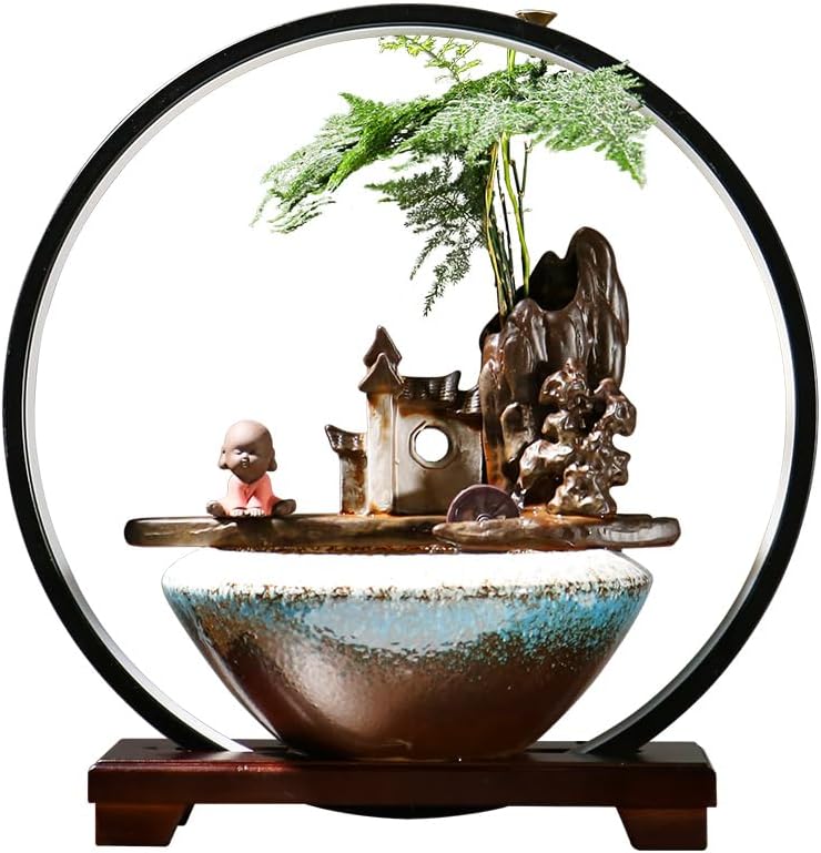 AQWASYUTER Indoor Tabletop Water Fountain Decor